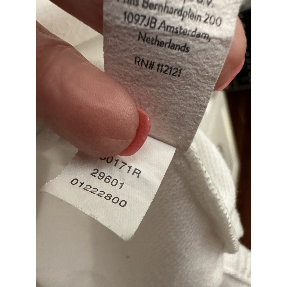 Spanx Sweatshirt Womens Medium White Crew Neck 3/4 Sleeve Gym Inside Out #V3-1 - Picture 4 of 9
